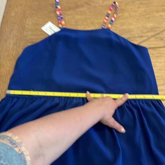 CROSBY BY MOLLIE BURCH SOLID BLUE ELLA DRESS WITH RAINBOW STRAPS.  NEW W… - Picture 11 of 12